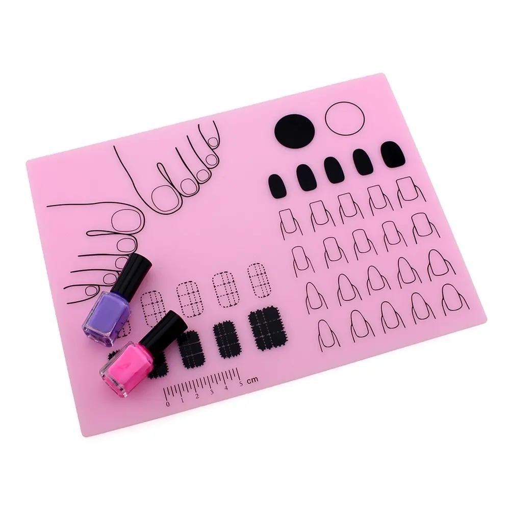 Acrylic Nail Training Mat Manicure Art Silicone Trainer Acrylic Practice  Sheet Table Mat For Stamping Plate