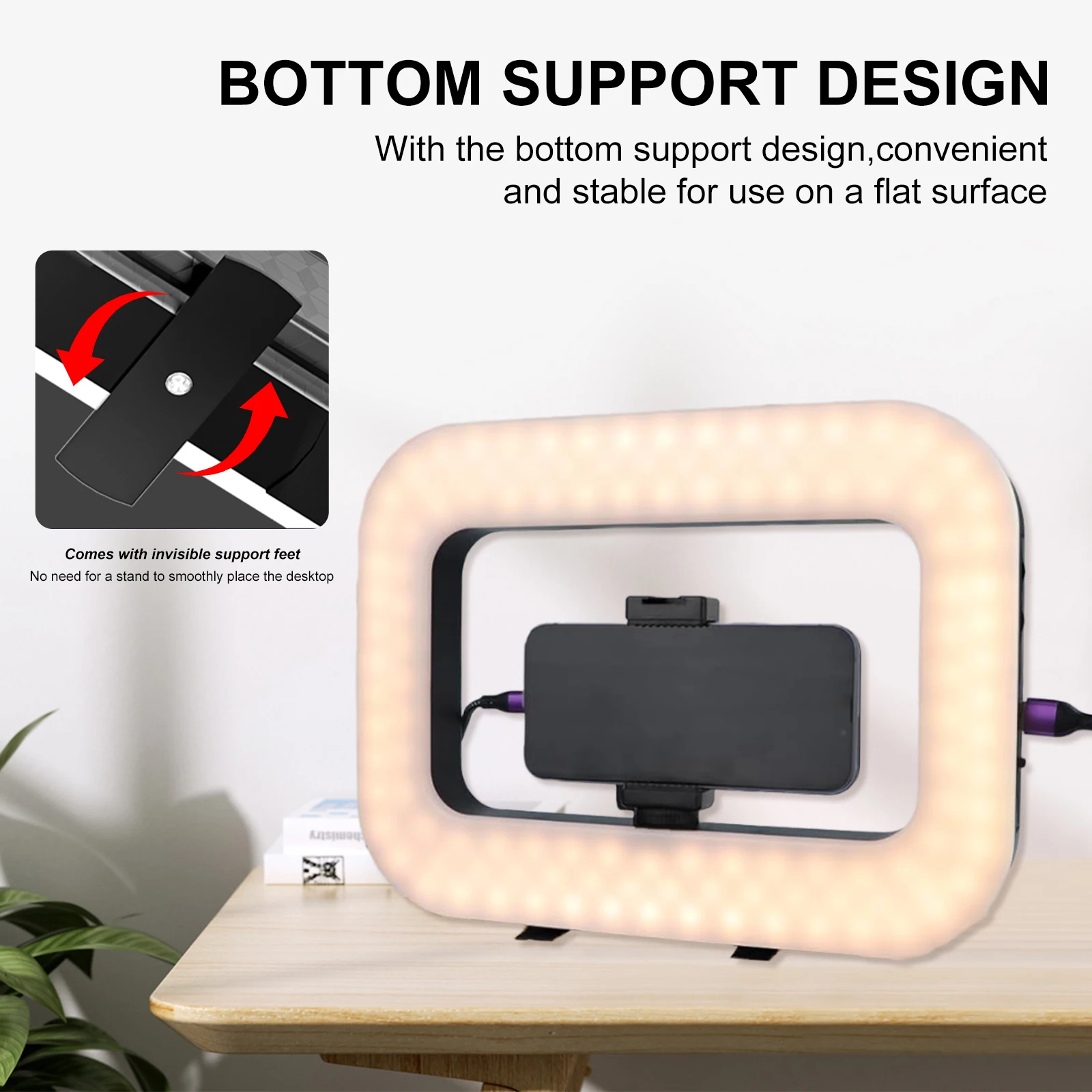New Handheld Ring Fill Light Portable Cell Phone Live Special Rechargeable Photography Lights Desktop Rabbit Cage Selfie Light