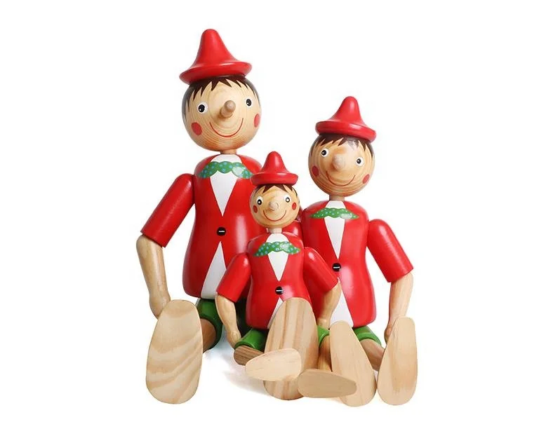 Персонализированная марионетка в итальянском стиле, милые деревянные Пиноккио-украшения, деревянная Пиноккио-марионетка