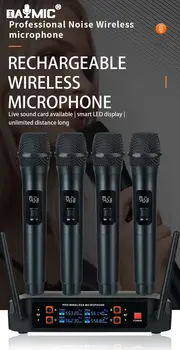卸売4チャンネルワイヤレスマイクシステムプロフェッショナル