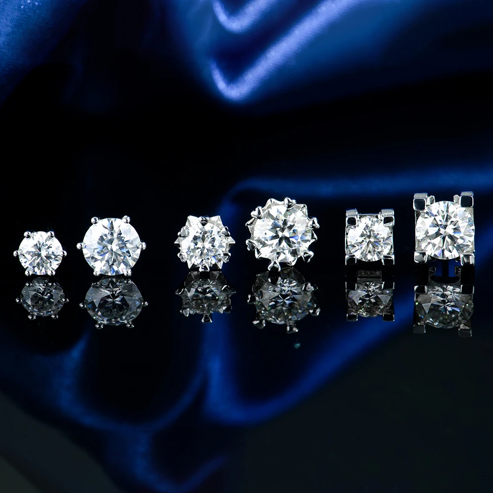 Xingyue Trendy Sterling Silver Flower butterfly Heart Shaped Diamonds Mossanite Moissanite Screw Back Stud Earrings for Women