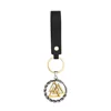 Pendentif bicolore avec cordon en cuir