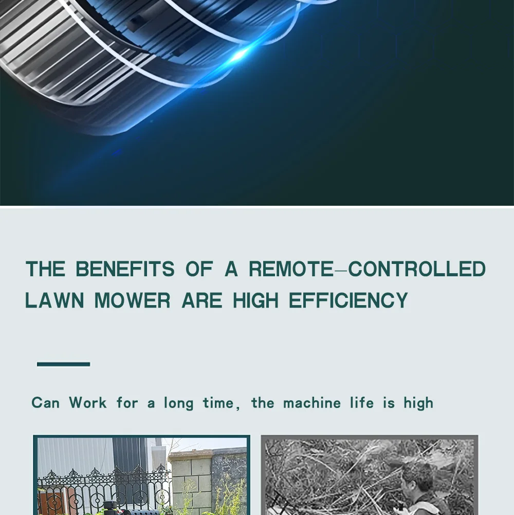 Flail mower Hammer crawler lawn mower 800mm cutting width remote control lawn mower