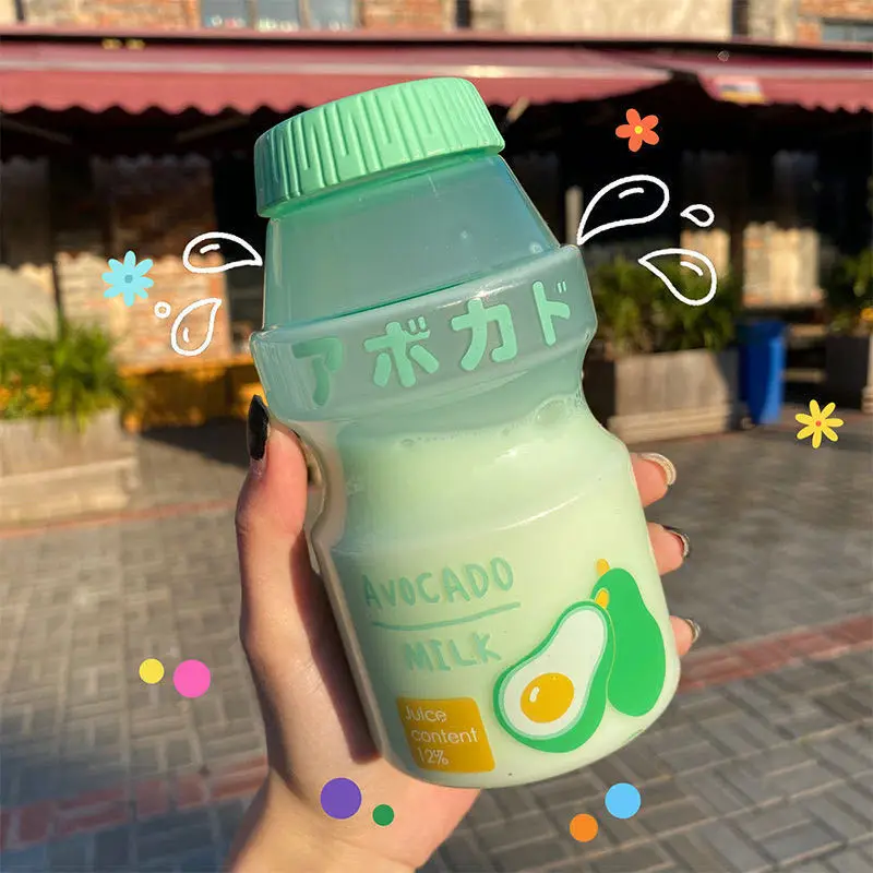 480ml Plastic Cute Yogurt Water Bottle Tour Drinking Bottle Fruit