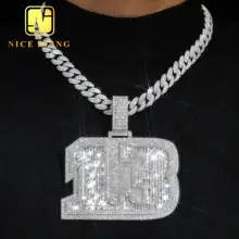 Custom Made Iced Out Luxury Jewelry Rapper Men Jewelry Hip Hop VVS1 Moissanite Diamond Initial Letter Pendant Necklace