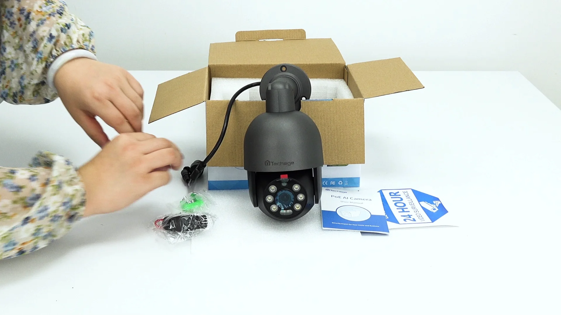 Tinosec 8 Camera Security System Ptz Camera 4k 8mp Rotate Auto Tracking