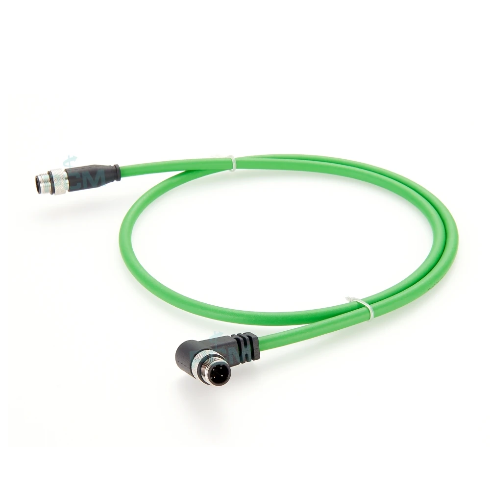 Profinet Ethernet Cat5e D-Code M12 to M12 Male Angle Cable