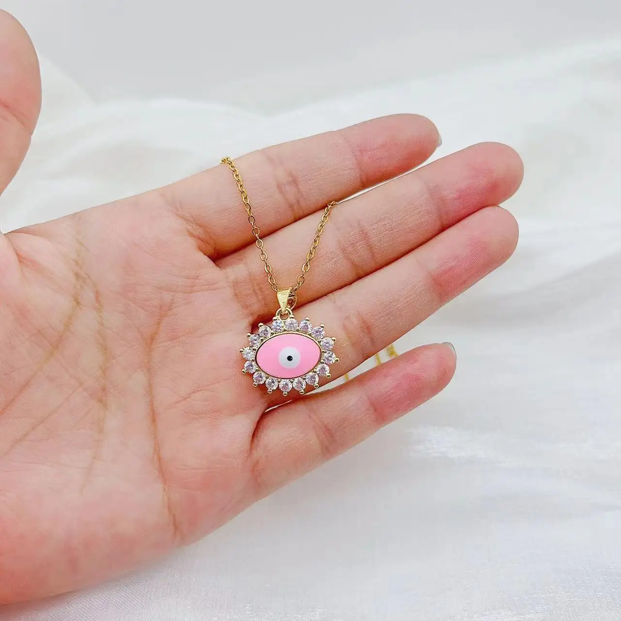 Wholesale Fashion Women Jewelry Stainless Steel Chain Colorful Dripping