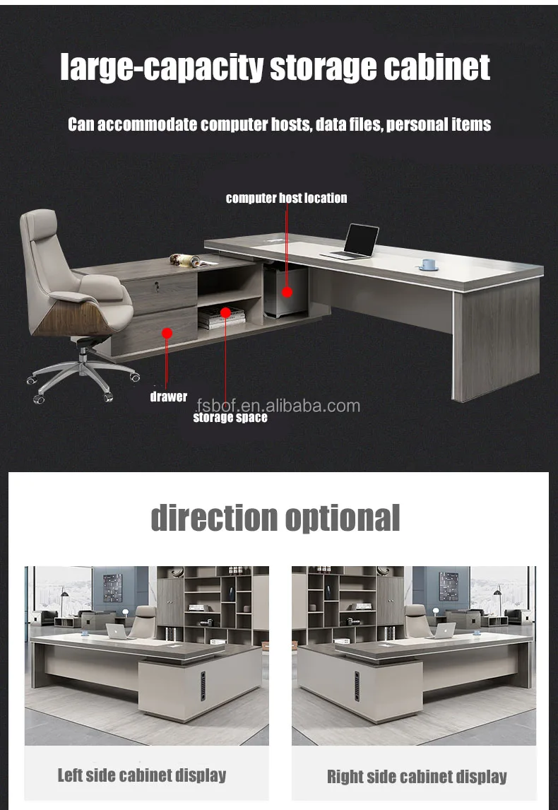 Modern Luxury Wooden Office Desk Workstation Table Designs Boss High