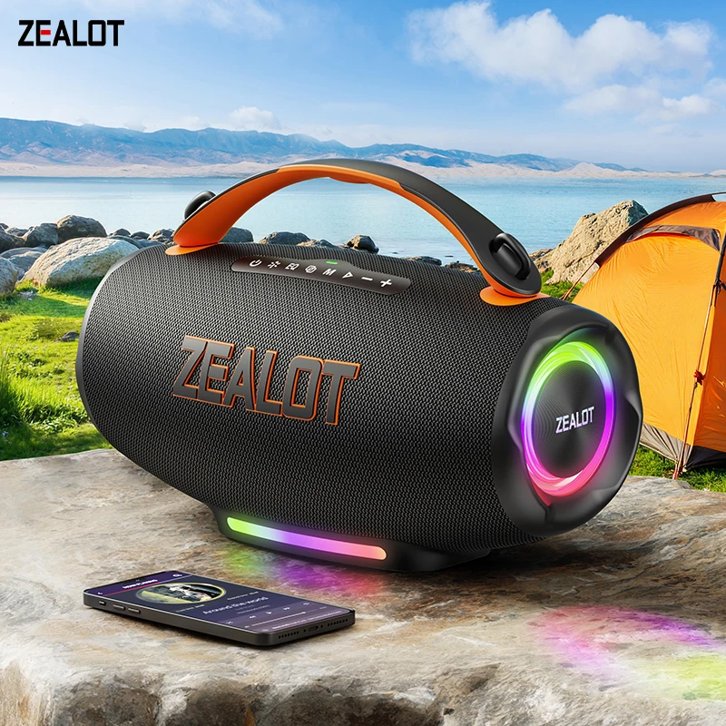 100W Portable Bluetooth Speaker Zealot S167 - Waterproof & LED
