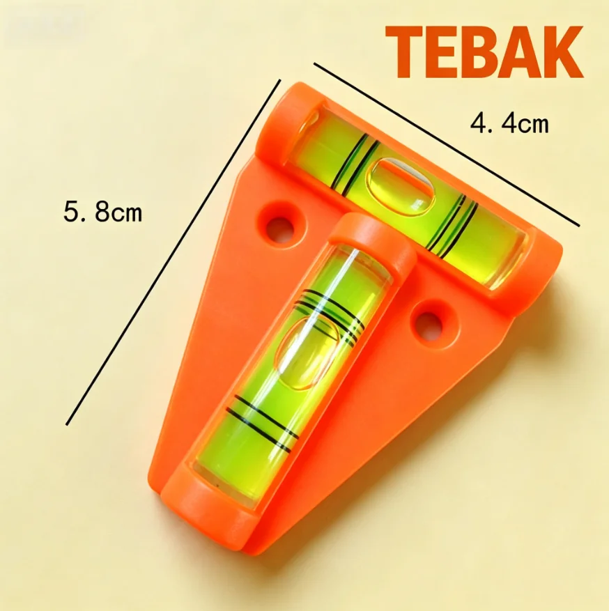 TEBAK Aluminium T-Type Mini Spirit Level, Triangle Bullseye Bubble Level for Precision Tools