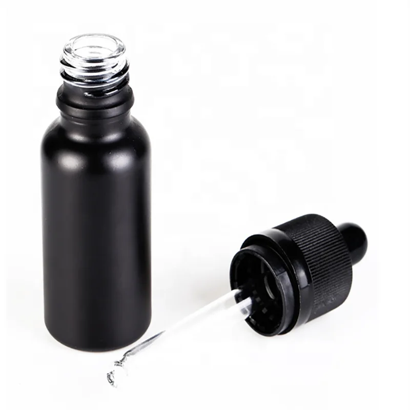 Black 100ml Glass Essential Oil Dropper Bottle Screen Printing Diffuser Cream Facial Cleanser Face Cream Packaging