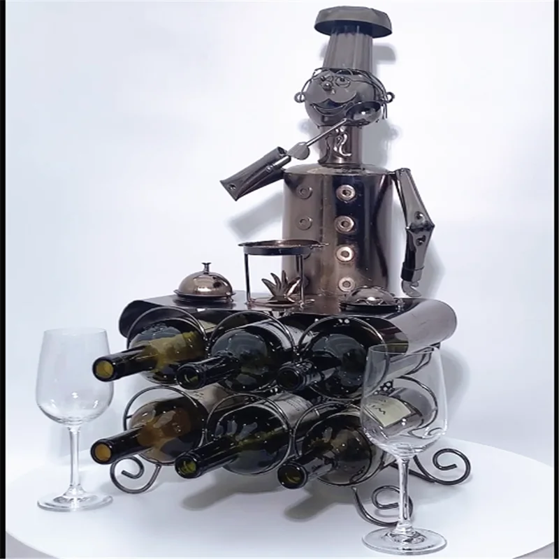 
 Домашний металлический Настольный держатель для бутылок, настольный держатель для винных бутылок, стойка для хранения вина  