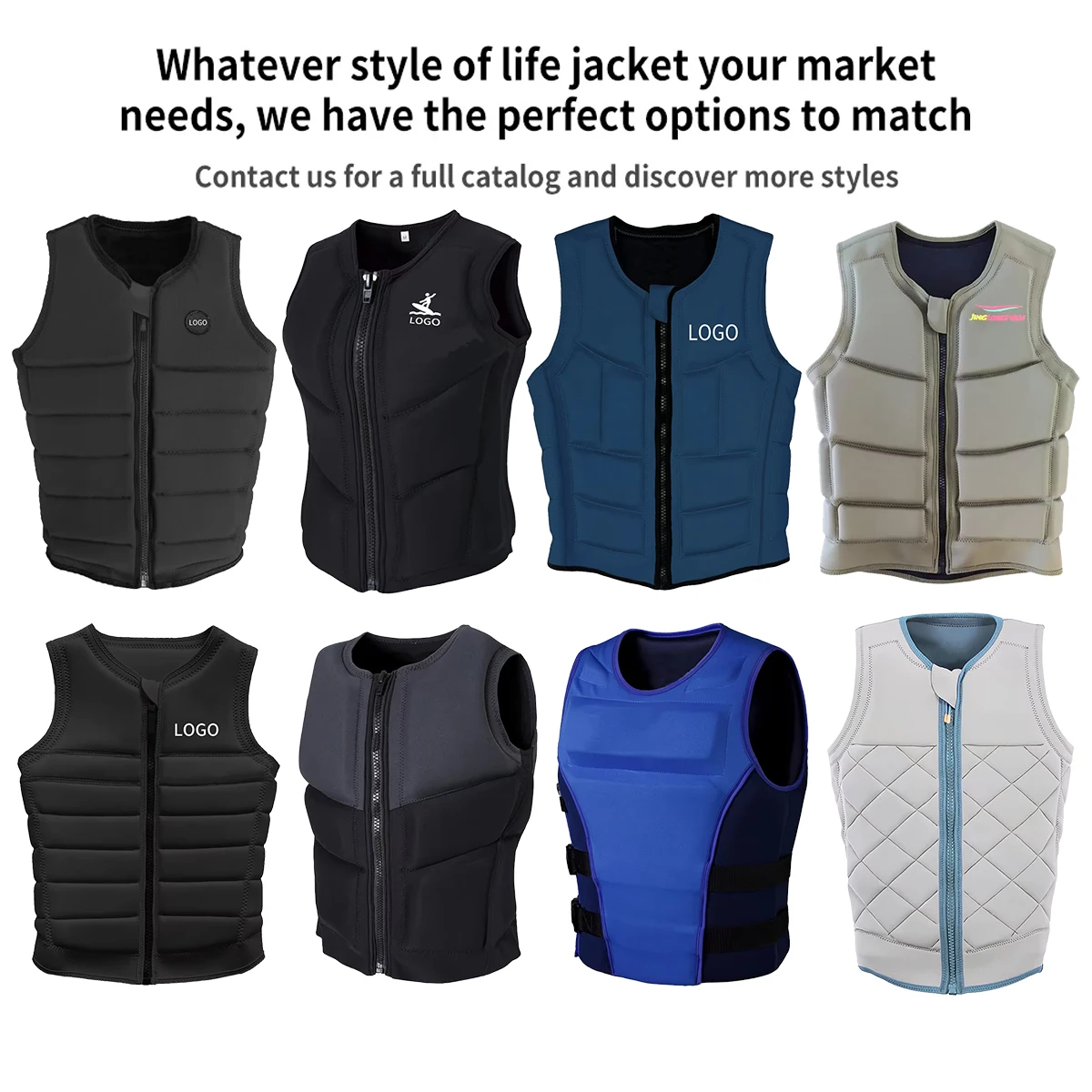 Sérsniðinn fullorðins vatnssporta flotvestur af neoprén léttur wakeboard vestur með heilslóð fyrir surfing, PWC, jetbát og skíðamenn