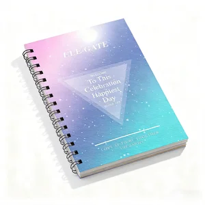 Wholesale Supplier Office School Supplies B6 Colorful Heart Shaped Paper Cover with Lock and Key Spiral Notebook Set