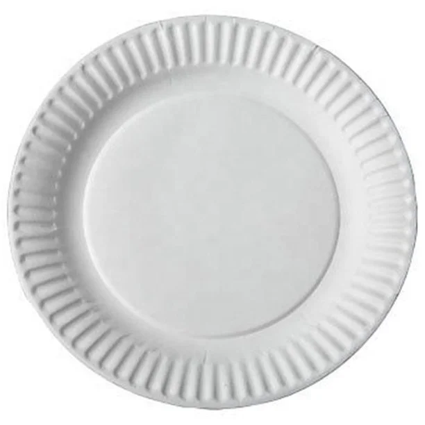 Disposable Round Uncoated White Paper Plate Paper Tray Custom 9inch Paper Plates For Party
