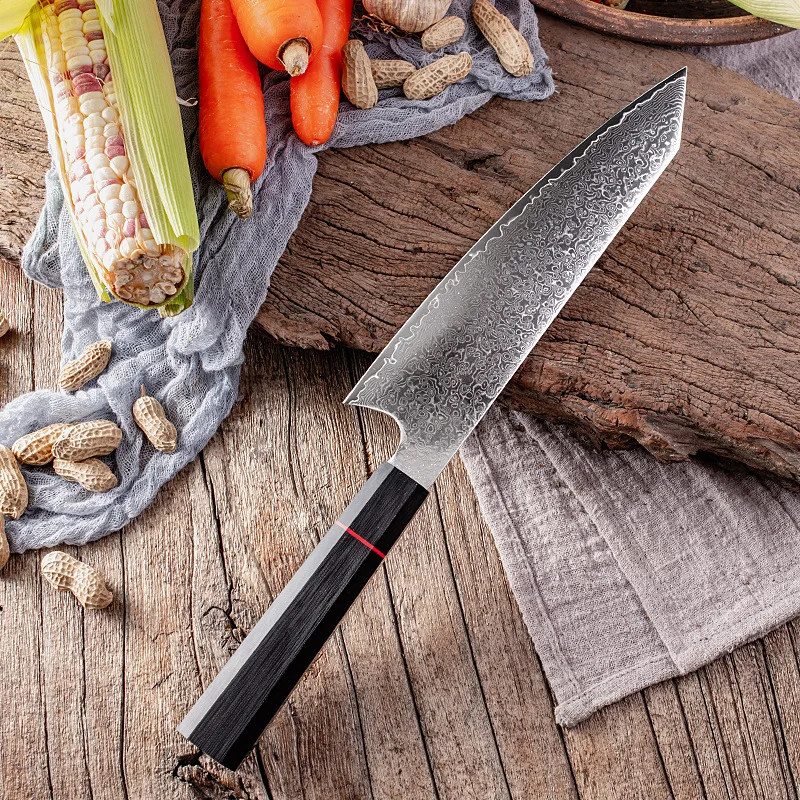 Damascus Steel Chef Cleaver VG10 Japanese Stainless Small Kitchen Knife Wood Resin Handle Chopping Cross-Border Foreign Trade