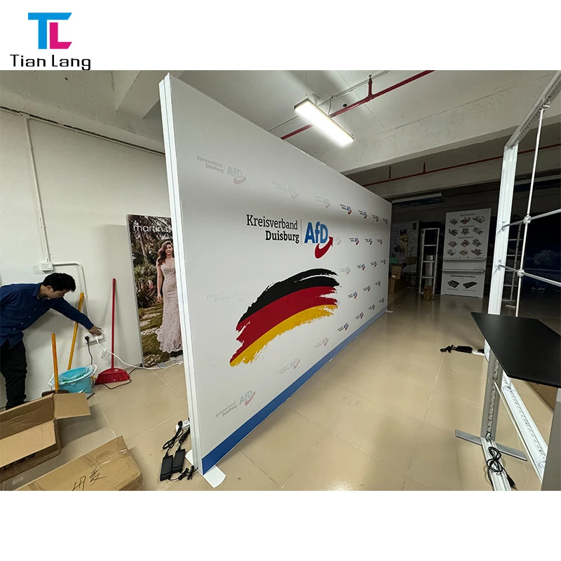 Kohandatav alumiiniumirammas Seg raamita kuvand kanda kasutatav uuesti lihtne installimine kaubandusnäituse peegel sisemine reklaam valgustatud kast seism