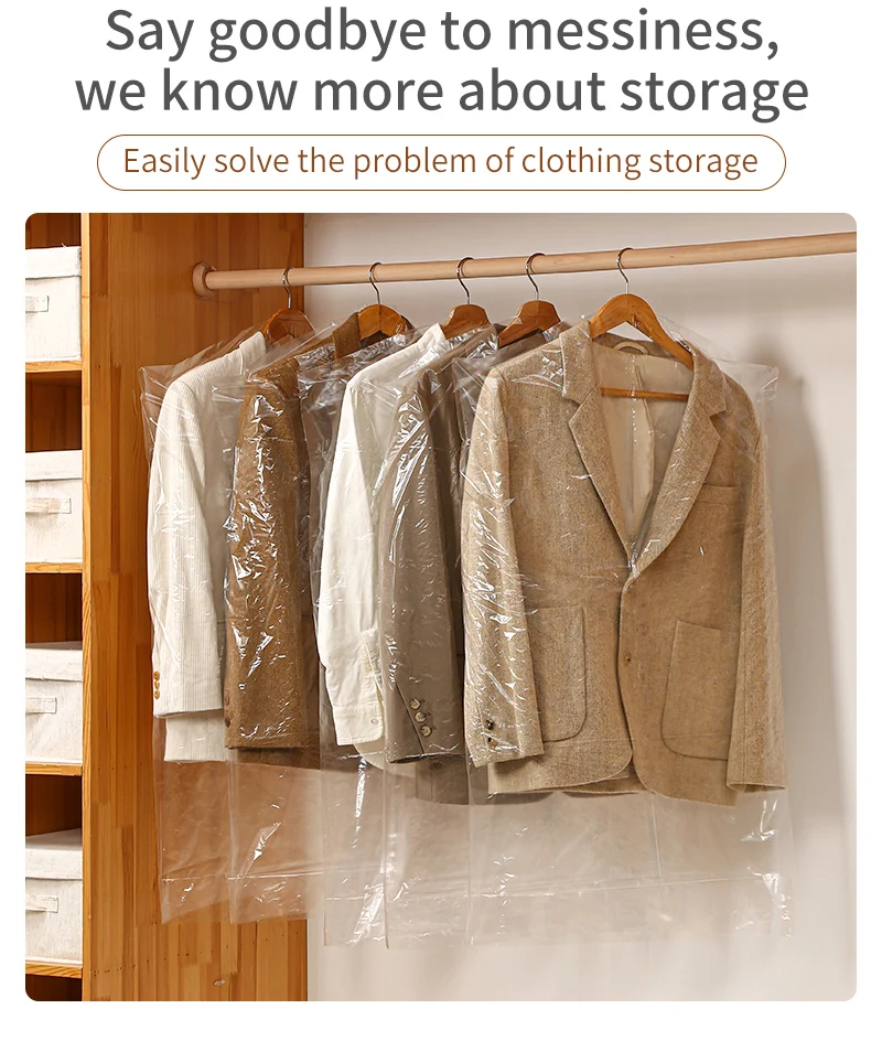 Clothes Dust Cover Dry Cleaner Thickened Disposable Hanging Clothes Bag