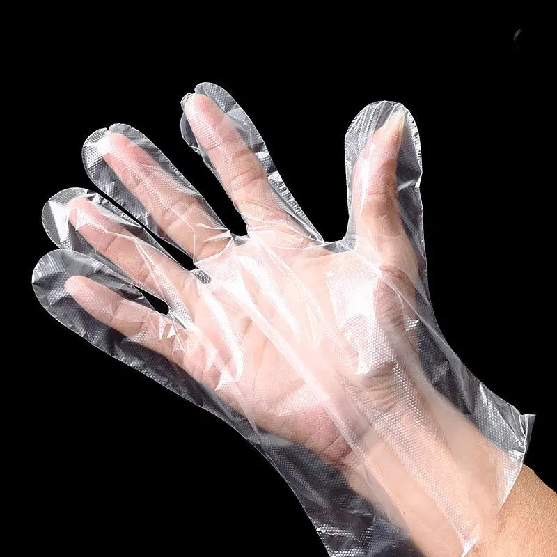 Catering food 100 × plastic catering gloves Transparent mechanics gloves 