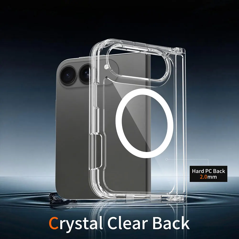 New 2.0mm PC TPU Transparent Mobile PhoneCases with Magnetic for iPhone 18 Fold Fold Crystal Folding Hard Acrylic Case Fold