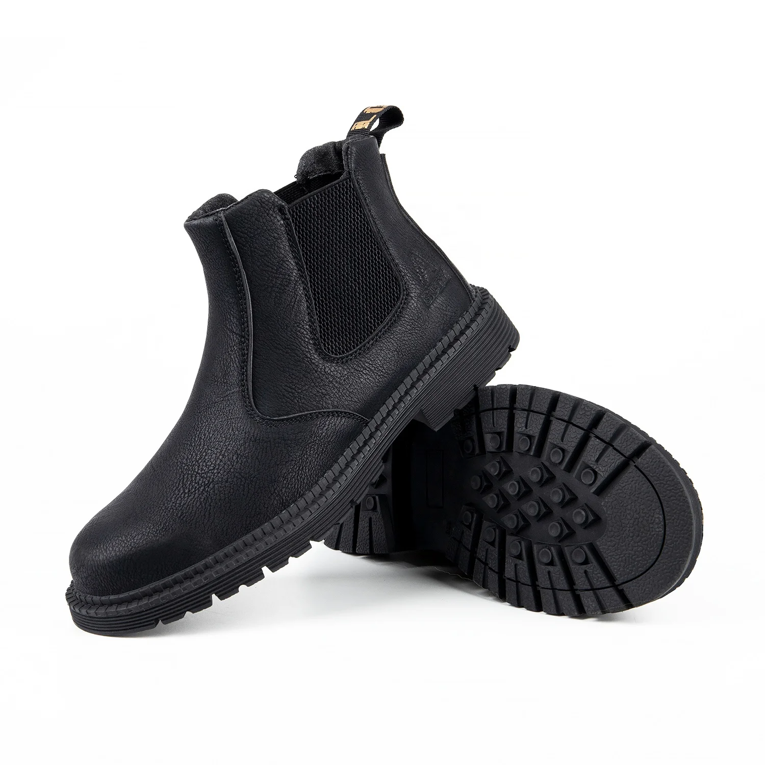 Waterproof Woodland chelsea Fashionable Ppe Rubber Leather Secor Shoes Men Steel Toe Work Footwear Safety Boots Without Lace