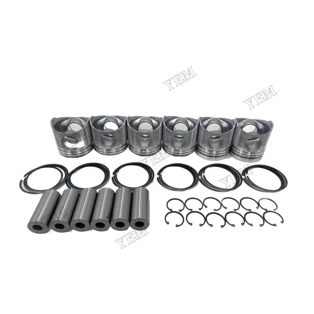 Piston With Rings Set Compatible for Komatsu 6D110 Universal Engine Parts 2