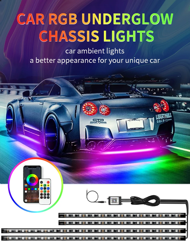 Dream Color Car Underbody Chasing Flow Rgb Led Strip Rainbow Chassis ...