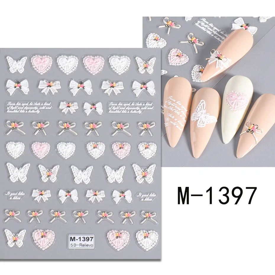 New Year Nail Art Stickers Decorations 5D Fireworks Nail Decals Emboss Nail Art Charms Beauty Products for Women