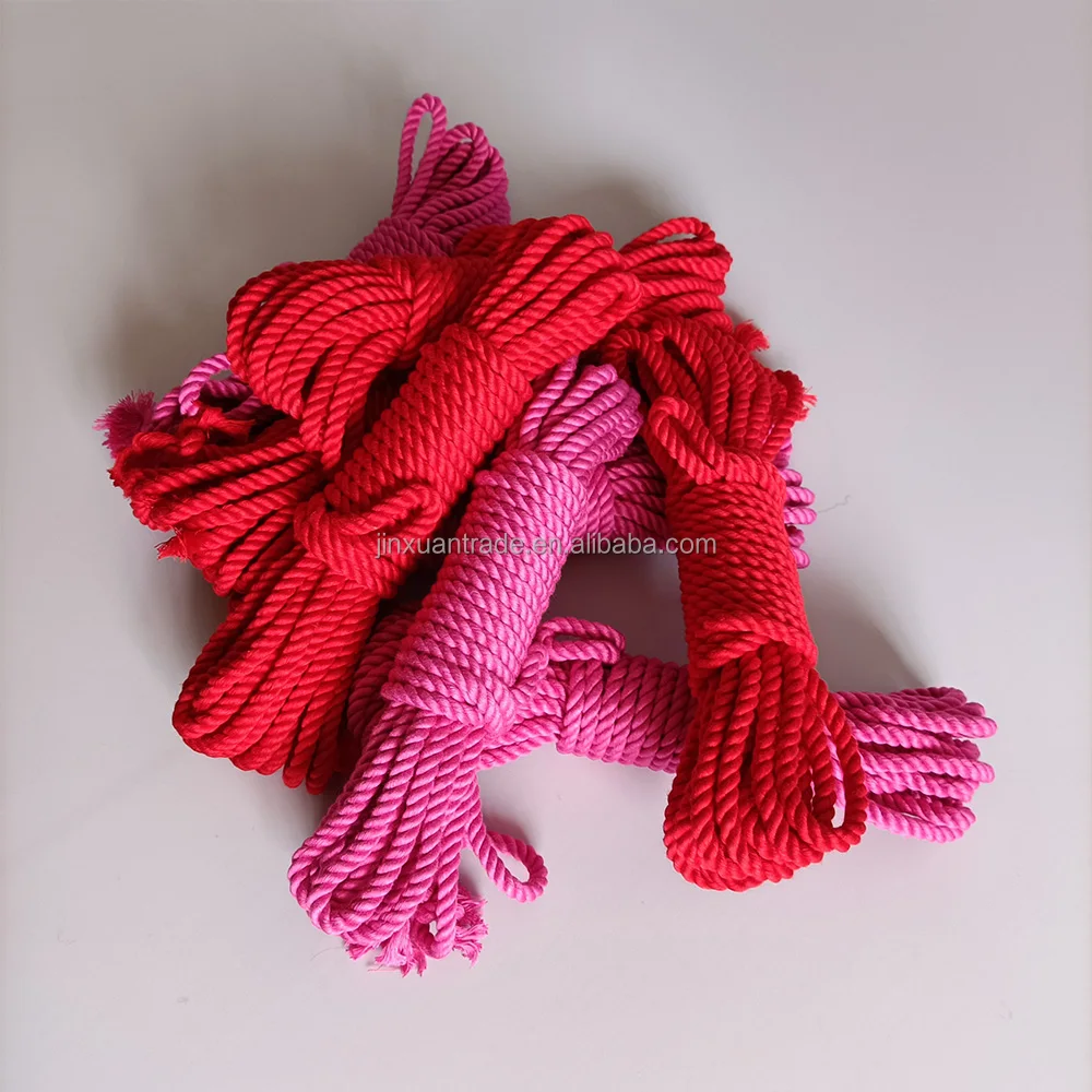 Hochwertiges 100% Bambus-Seiden-Bndel 6MM 3-Strang Gedrehtes Einfarbiges  Bambus-Bondage-Seil