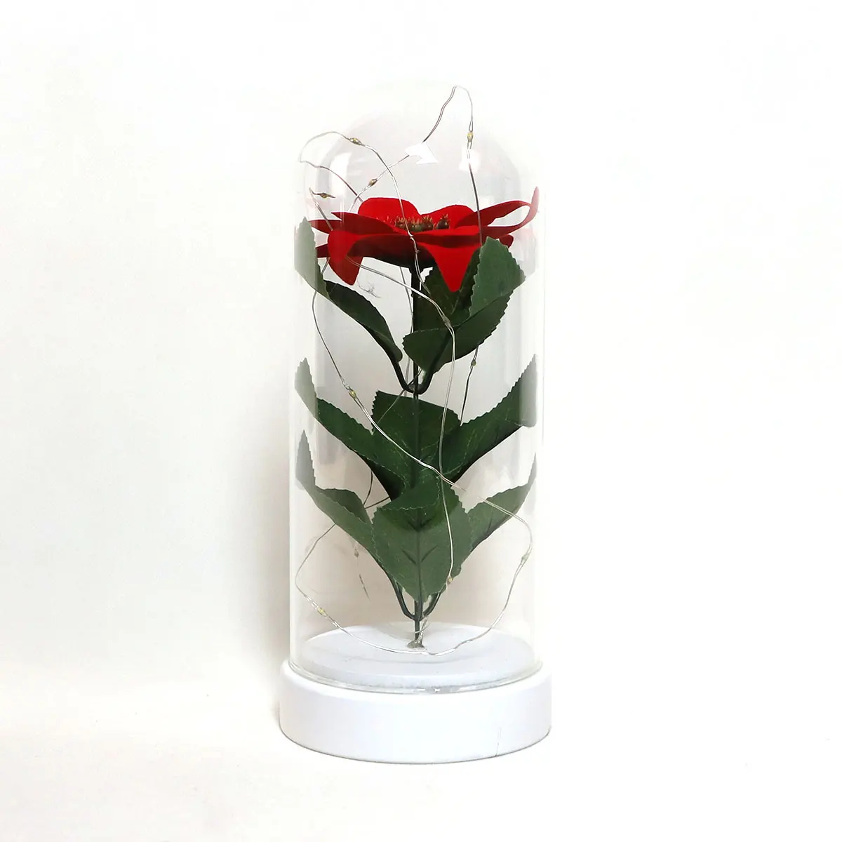 2023 Valentine Day Decor Rose Flower In Glass Dome Diy Birthday Wedding Gift