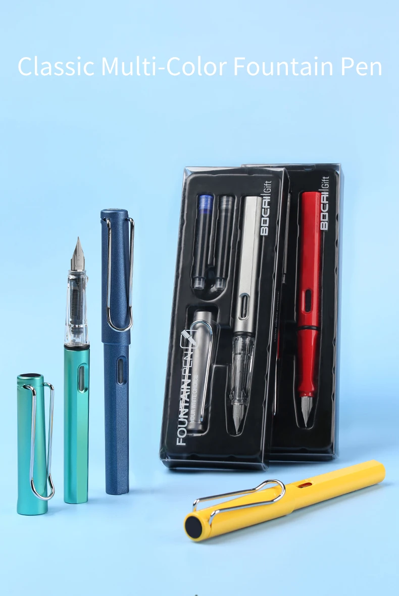 Bocai Ergonomic Fountain Pen Set - EF Nib, Stainless Steel Tip for ...