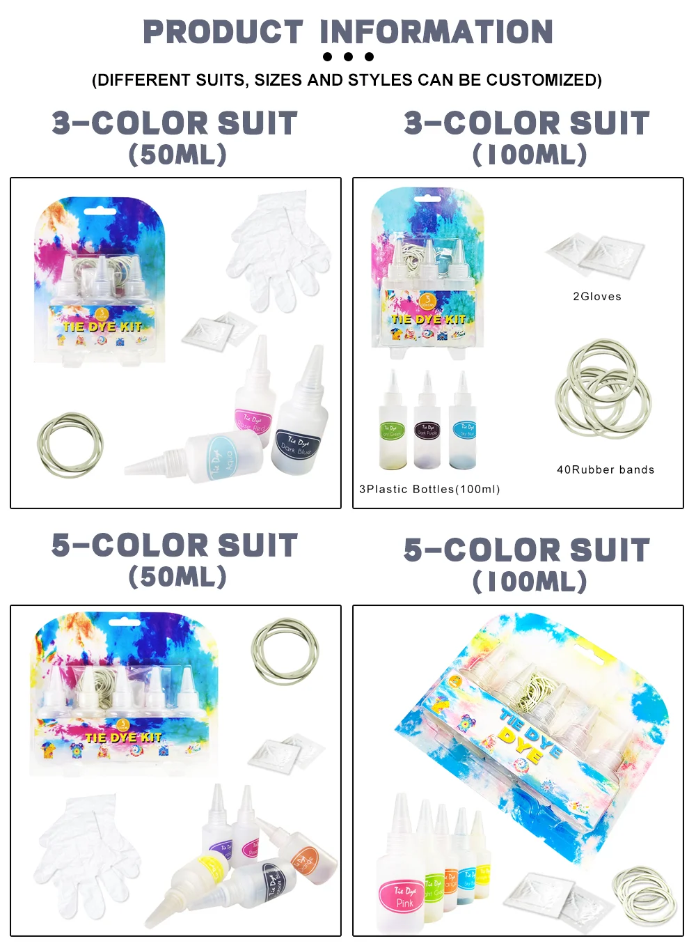 Индивидуальные 5 видов цветов нетоксичные оптовая торговля галстука КРАСИТЕЛЬ DIY kit Набор для рисования