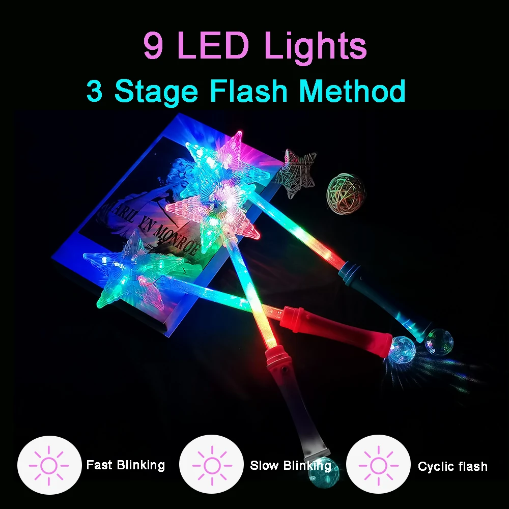 Ishine, оптовая продажа, товары для вечеринок, новый год, новинка, Детские светящиеся игрушки, светящиеся в темноте, волшебная палочка со звездой, светодиодная палочка