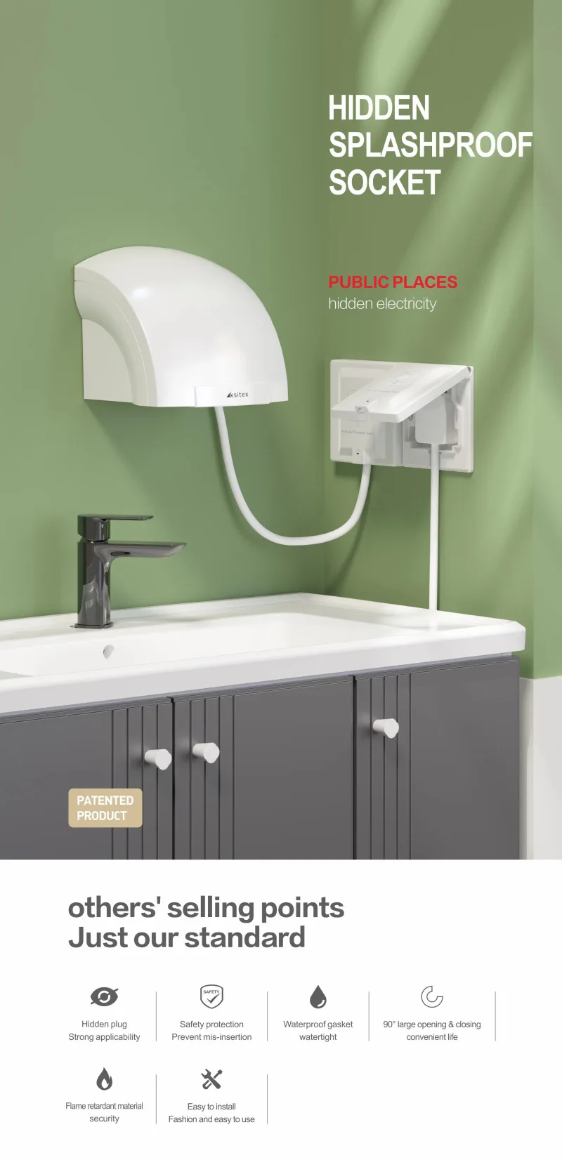 Uk Plug 13a Wall Embedded Socket Panel,Hidden Wall 220v Electrical ...