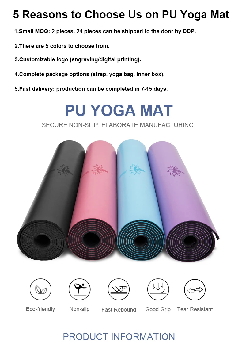 Wholesale Engraved Logo Tree Rubber Pu Yogamat