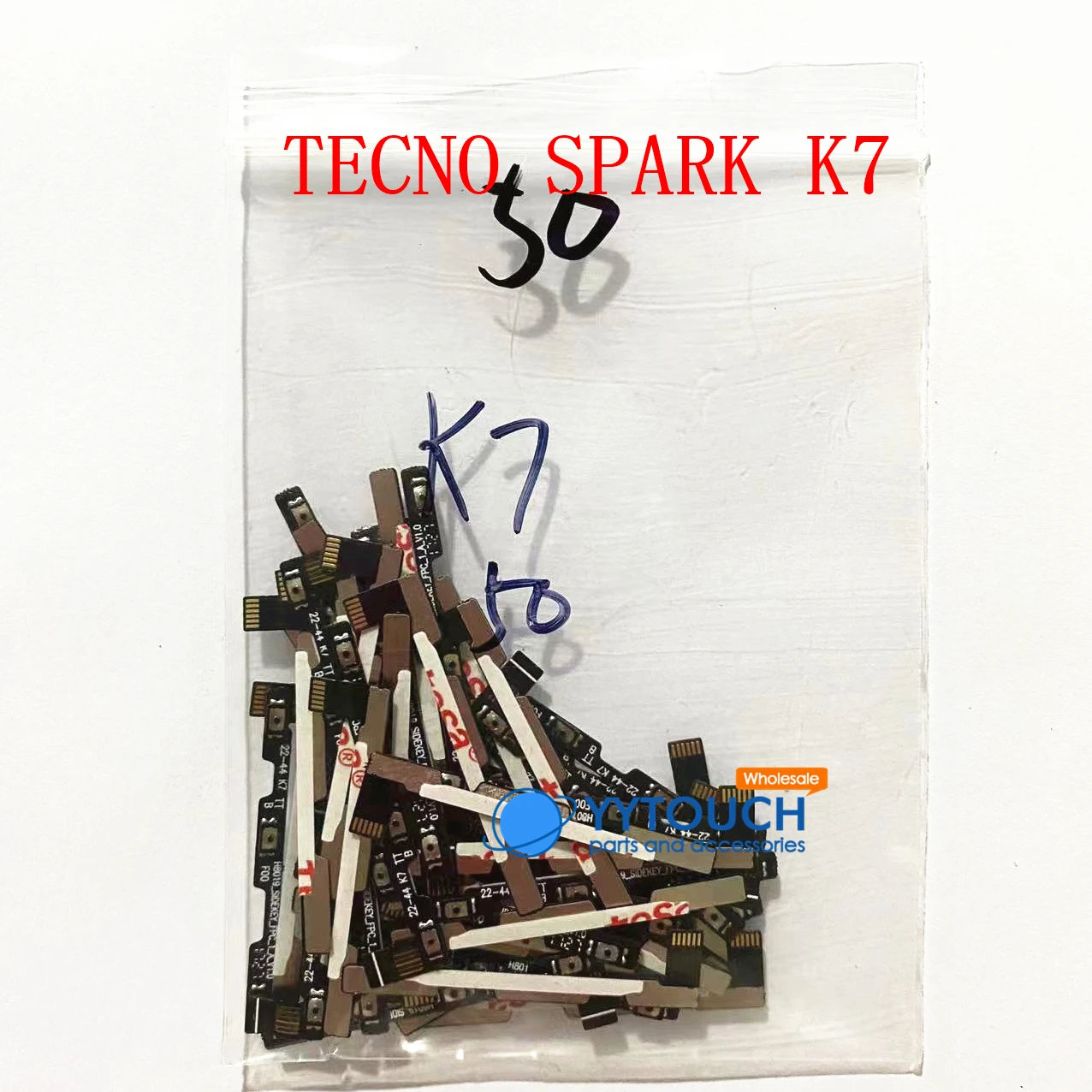 For TECNO SPARK K7 Power Button Cable and  Volume Flex Cable for Tecno K7 Power on off Switch Flex