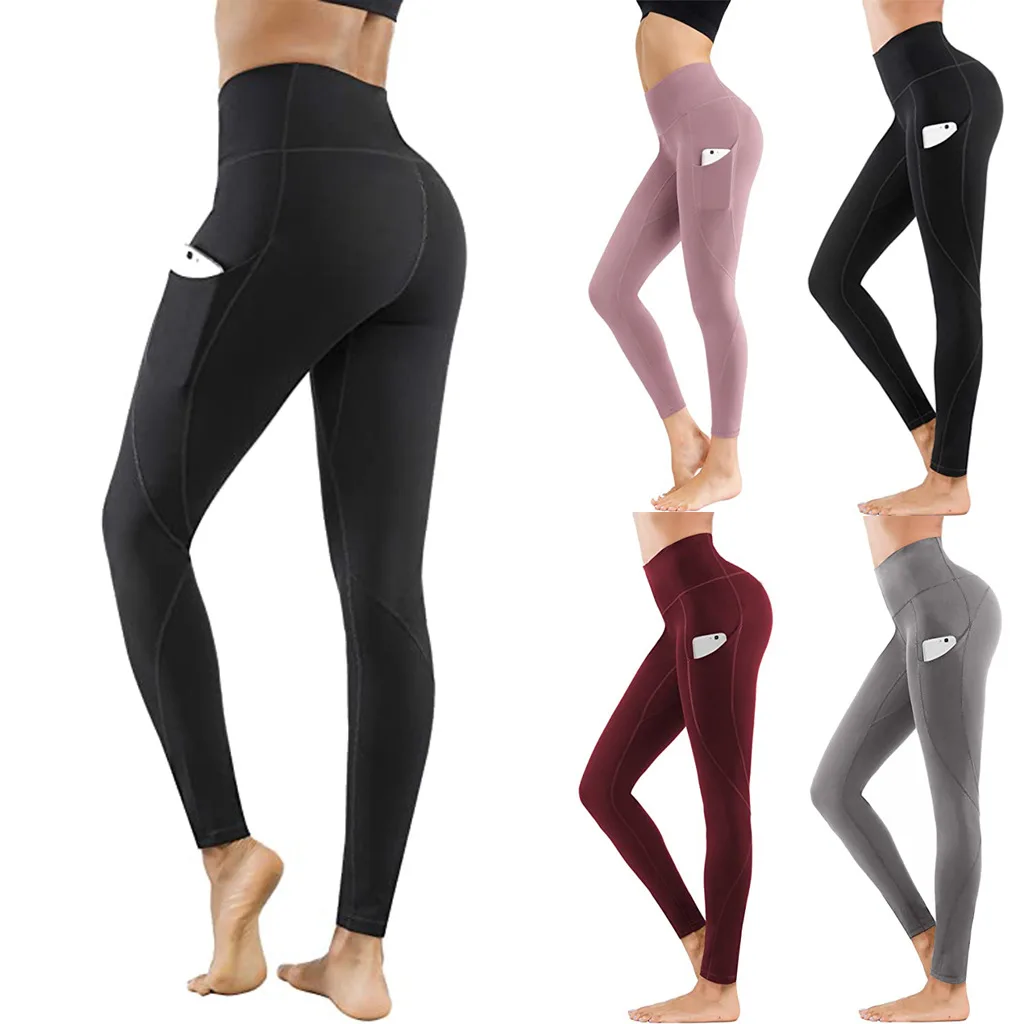 HJ PSL04 New Leggings Fitness High Waisted Workout Yoga Leggings Seamless Yoga Pants +  Women'S Workout Pants With Phone Pocket