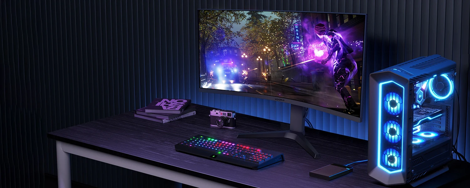 Koorui 34 Inch Curved Gaming Monitor - 4K 3440x1440, Anti-Blue Light ...