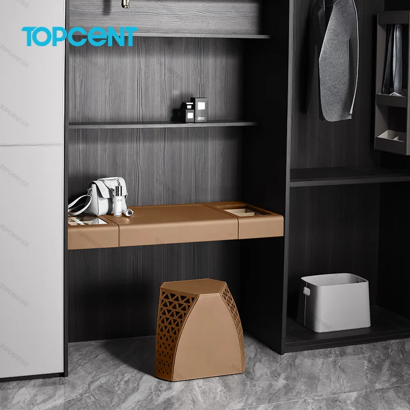 TOPCENT Smart Makeup Table Voice and Touch Control Penteadeira Watch Storage Box Dressing Table With Mirror and Drawers