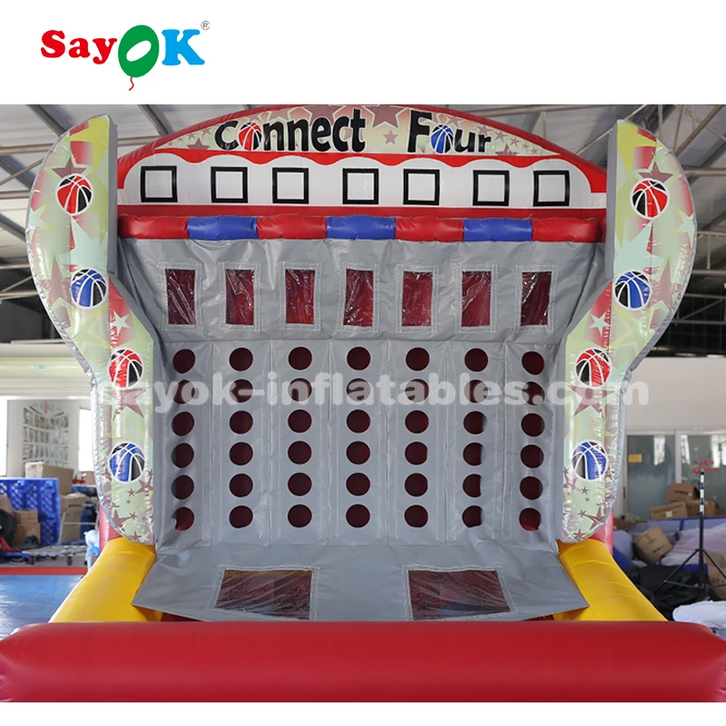 Custom Carnival Games Inflatable Connect 4 in a Row Inflatable Basketball Hoop