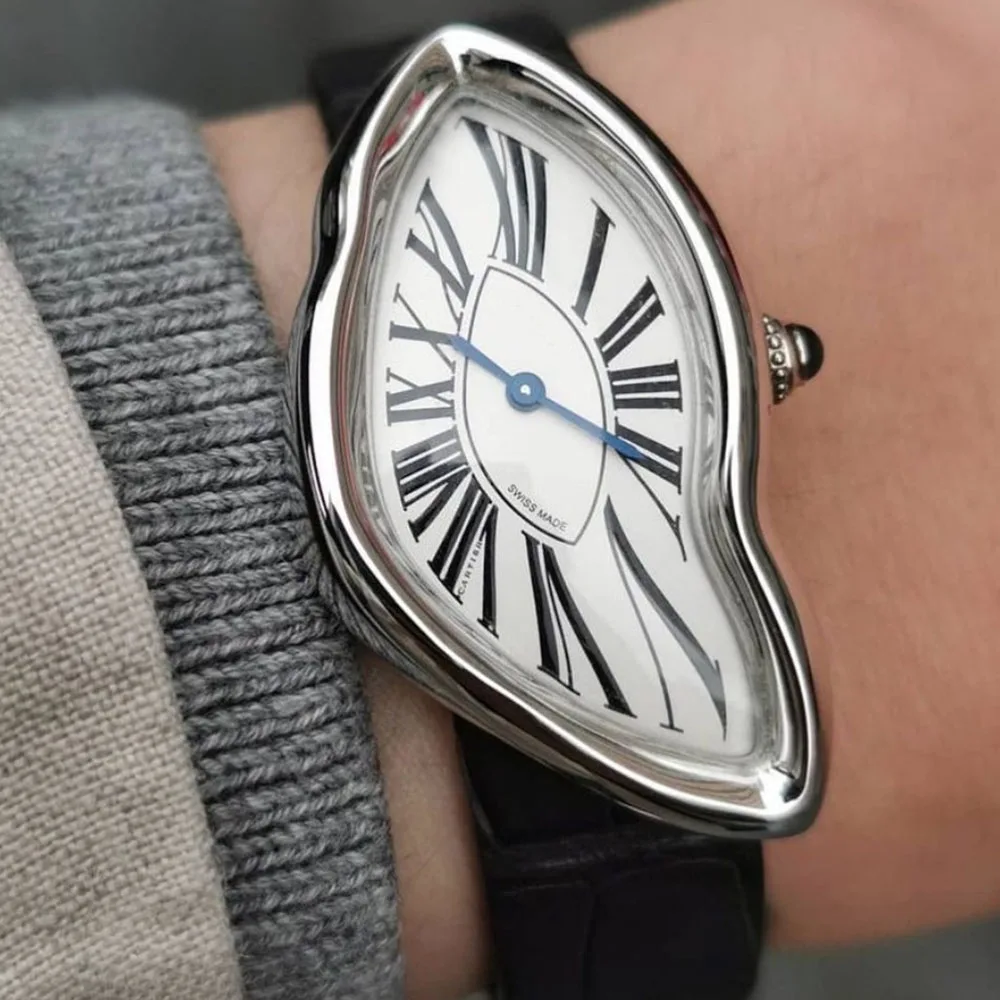 Hip Hop Fashion Roman Numerals Twisted Watch for Women