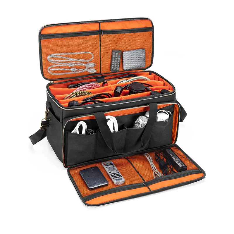 Large Travel Dj Cable File Bag Cable Organizer Bag With Inner