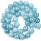 Blue Beads Blueblue Stone Beads 60pcs/strand 6mm Natural Blue Chalcedony Jades Stone Beads For Jewelry Making
