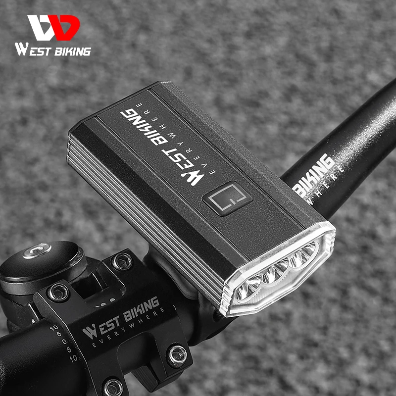 WEST BIKING Waterproof Durable 5 Types Lighting Molds Led Bicycle Grip Front Light Lamp Smart Usb Rechargeable Cycling Light