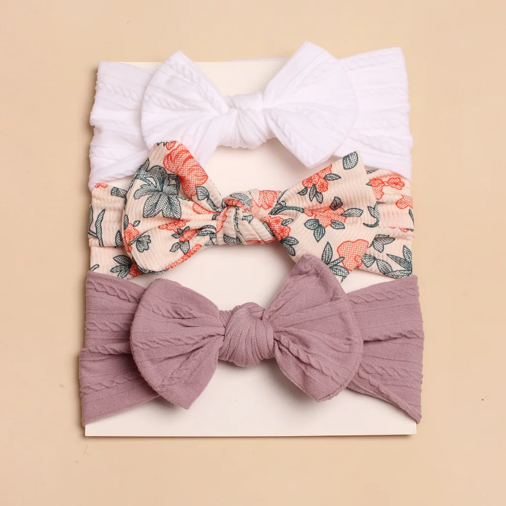 3Pcs Fashion Spring Summer New Arrival Baby Headscarf Cute Bows Kids Hairbands Fabric Accessory for Girls Parties