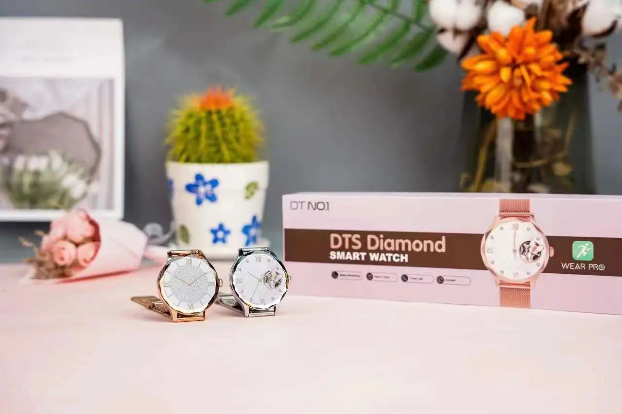 DTS Diamond Style Ladies Smart Watch Women Smartwatch 1.3 AMOLED Screen  Wristwatch Waterproof Wrist Watches Bracelet