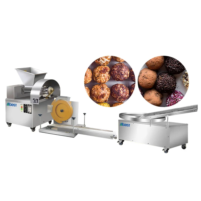 Automatic Small Energy Protein Date Ball Making Machine Coconut Sesame Dates Chocolate Bliss Ball Encrusting Machine