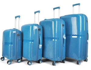 Wholesale Luxury 4-Piece Luggage Set Spinner Wheels TSA Approved Travel Suitcase Trolley Bags Main Material PP