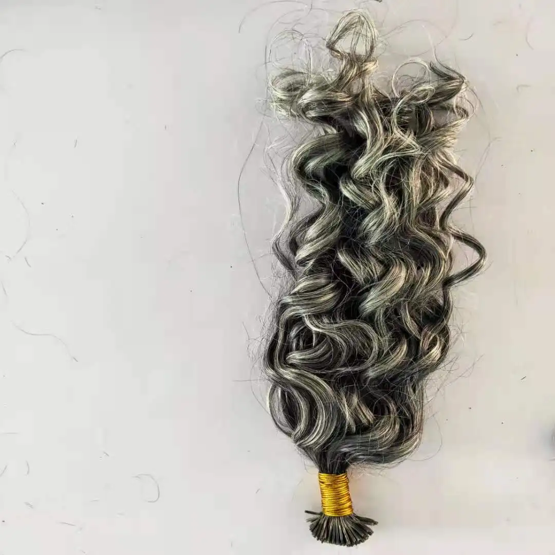 Kinky Curly Salt And Pepper Micro Link I Tip Hair Extensions Gray Silver  Grey Curly Human Hair For Braiding - Buy Hair Extension Gray Hair,Kinky  Curly Salt And Pepper Hair,Hair Extensions Gray
